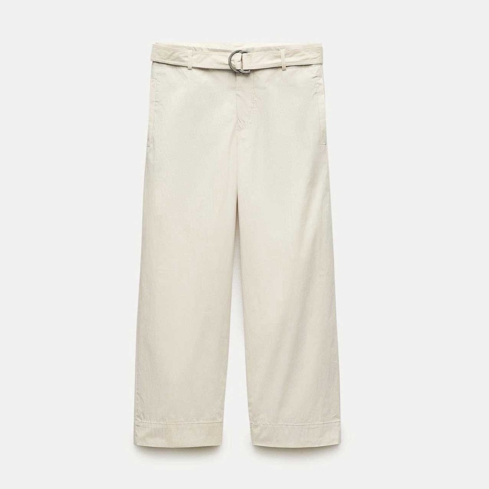 NWOT Zara ZW Collection Poplin Trousers With Buckle - 2933/325/715